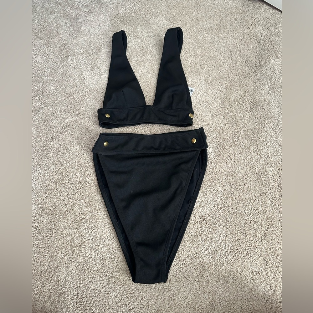 ASOS black bikini set / high waisted bottoms. UK4; US0